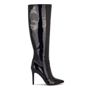 New Nine West Taler Black Patent Boots Sz 11